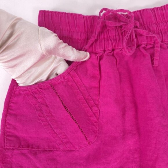ATHLETA 100% LINEN Ruffle‎ Elastic Waist Drawstring Pull on Mini Skirt Size 0 - Picture 6 of 11